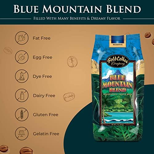 GOLD COFFEE COMPANY Gold Coffee Blue Mountain Blend 1 lb Medium Roast Whole Bean Coffee (Pack of 4)