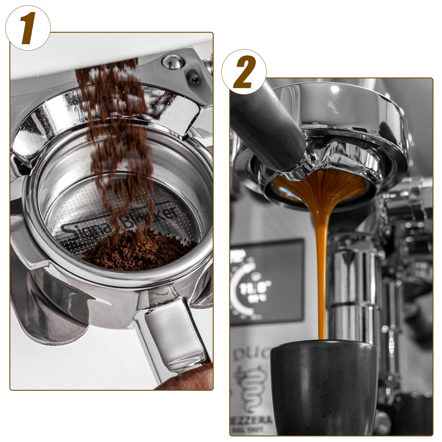 signal blocker 51mm Portafilter Basket Espresso Filter : 2 Cup Coffee Filter Basket Fits Breville and Most 51mm Portafilter - 304 Stainless Steel | Espresso Machine Accessories Bundle Including 51mm Puck Screen