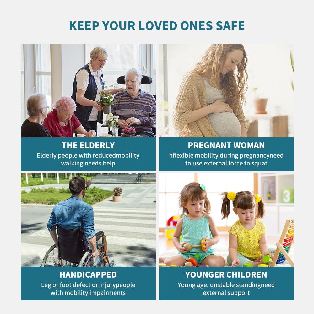 Eosprim Eosprim Toilet Safety Rails for Seniors, Toilet Safety Frame with Handles for Elderly and Handicap Disabled, Toilet Grab Bars Lift Assist Devices for Bathroom, Toilet Safety Rails (White)