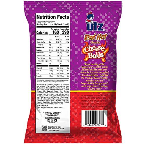 Utz Utz Red Hot Cheese Balls | 2.5 oz | Pack of 5