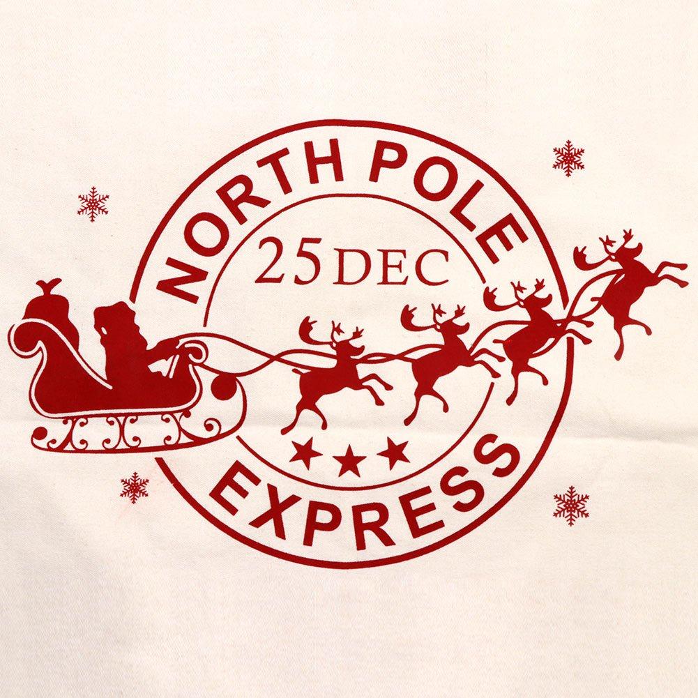 OurWarm OurWarm 2Pcs Santa Sacks Canvas Bags with Drawstring Christmas Bag Large Santa Bags for Kids 19 x 27 Inch Xmas Presents Storage