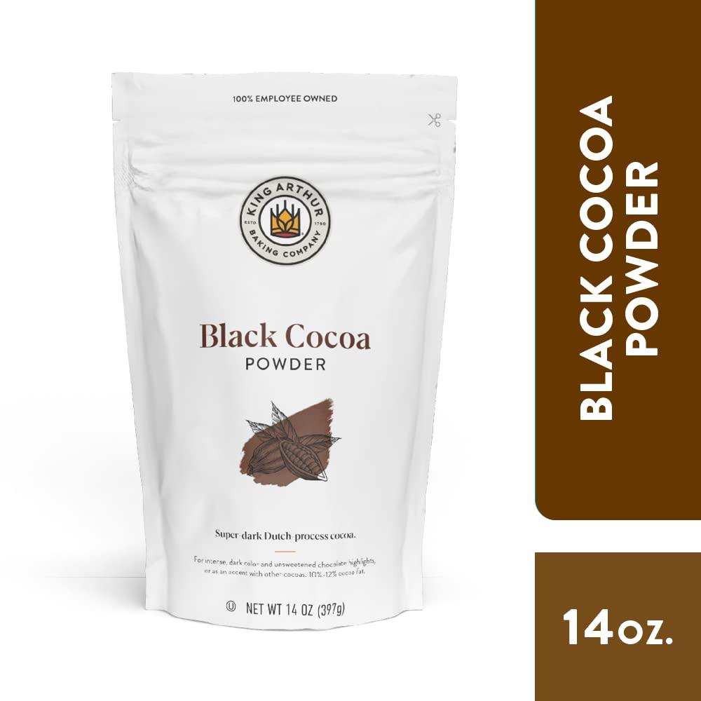 King Arthur King Arthur Black Cocoa: Dutch Processed Cocoa Powder for Baking - Intense Dark Chocolate Flavor, Unsweetened, Perfect for Cakes, Cookies & Frosting - 14 oz Resealable Bag