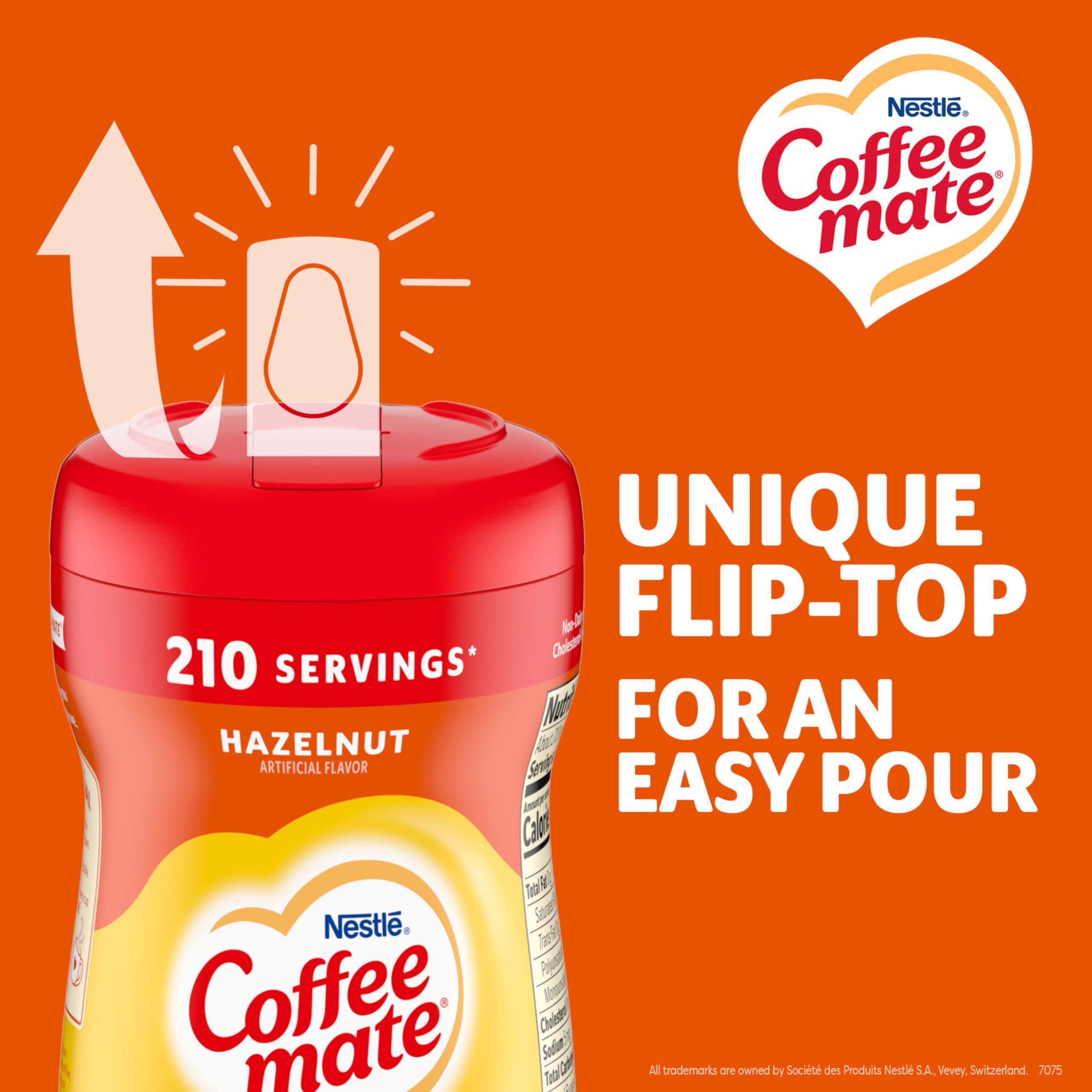 Coffee mate Nestle Coffee mate Coffee Creamer, Hazelnut, Non Dairy Powder Creamer, 15 oz Canister (Pack of 12)