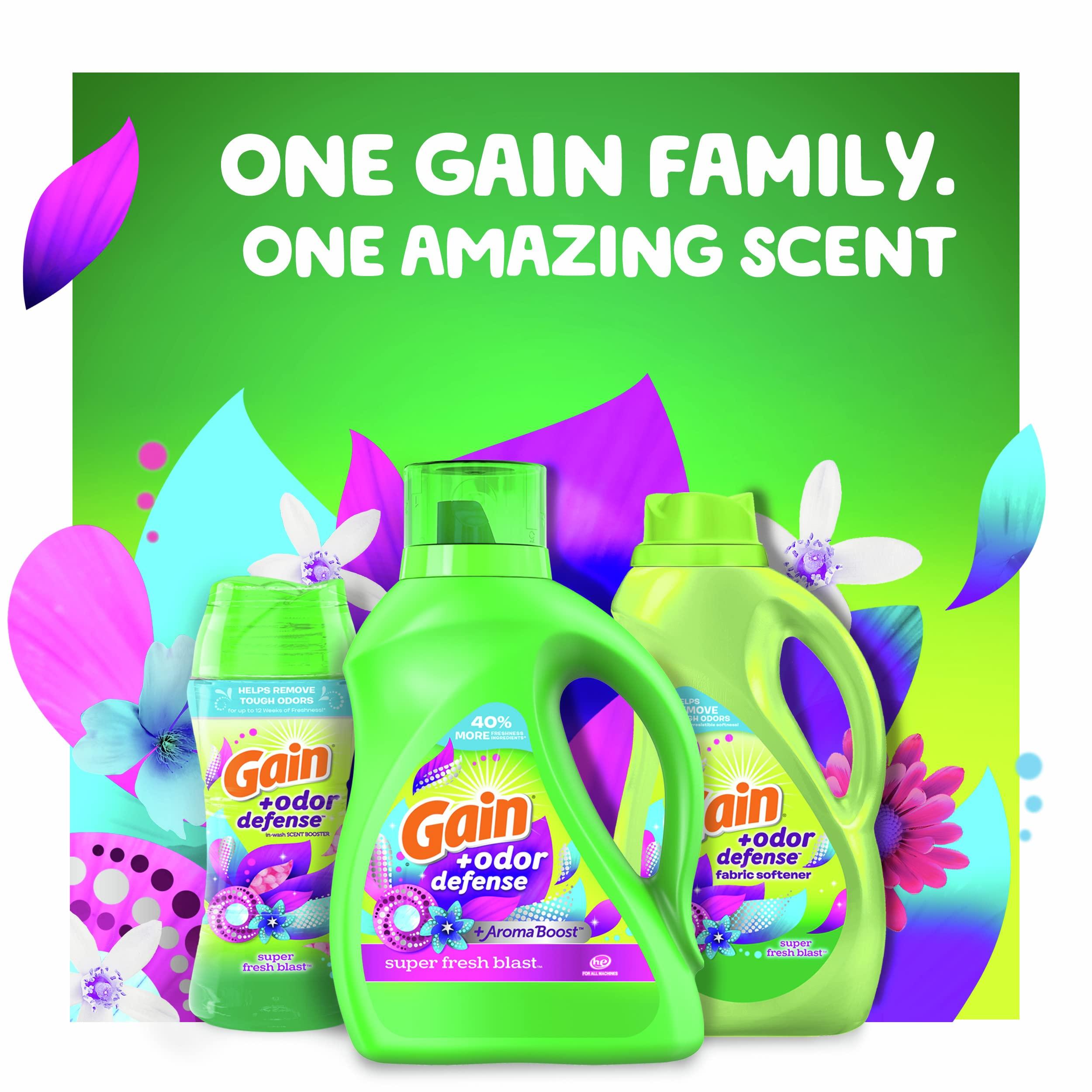 Gain Gain + Odor Defense Dryer Sheets, Super Fresh Blast Scent Fabric Softener Sheets, 240 ct (Pack of 2)