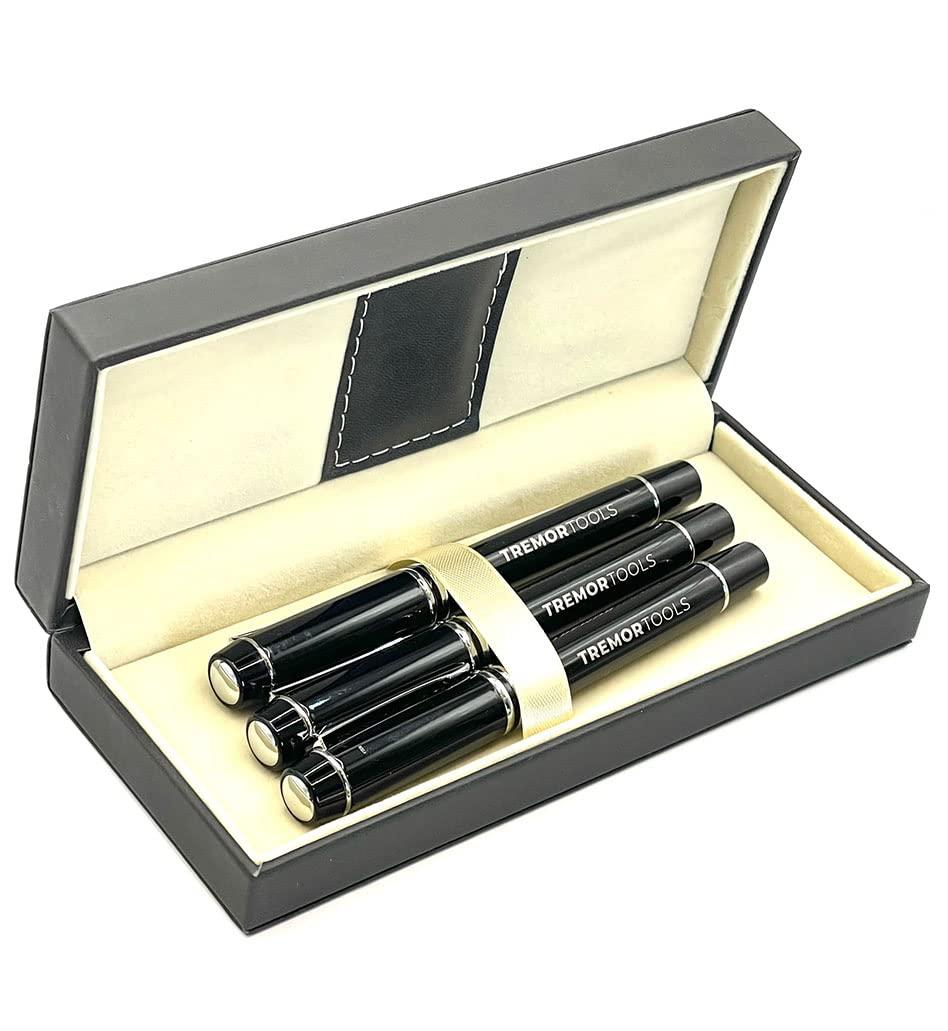 Tremor Tools Weighted Writing Pen 3 Pack with 3 Refills Gift Box: Gadgets & Assistive Devices for Parkinsons Patients, Elderly Adults with Disability Aids & Adaptive Equipment for Tremoring