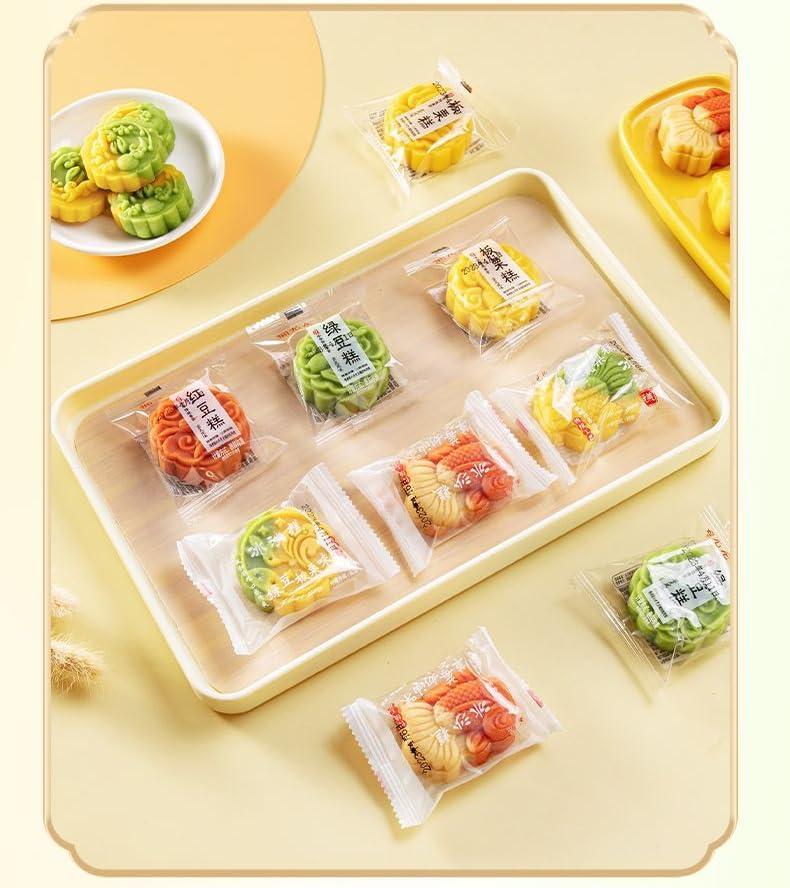 RETBST 6 flavors Mung bean cake,Chestnut cake,pineapple cake,Moon cakes,pastry,Dim sum,dessert, breakfast cake,instant meal replacement,delicious Chinese snack gifts,snack food (3packs,Mix flavors)