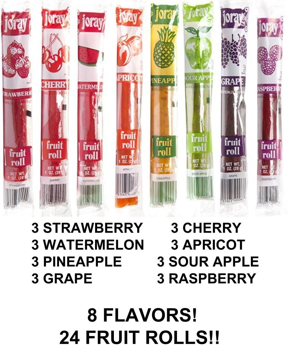 Joray Joray fruit Roll Variety Pack (8 flavors) 24-count, .75 ounce package