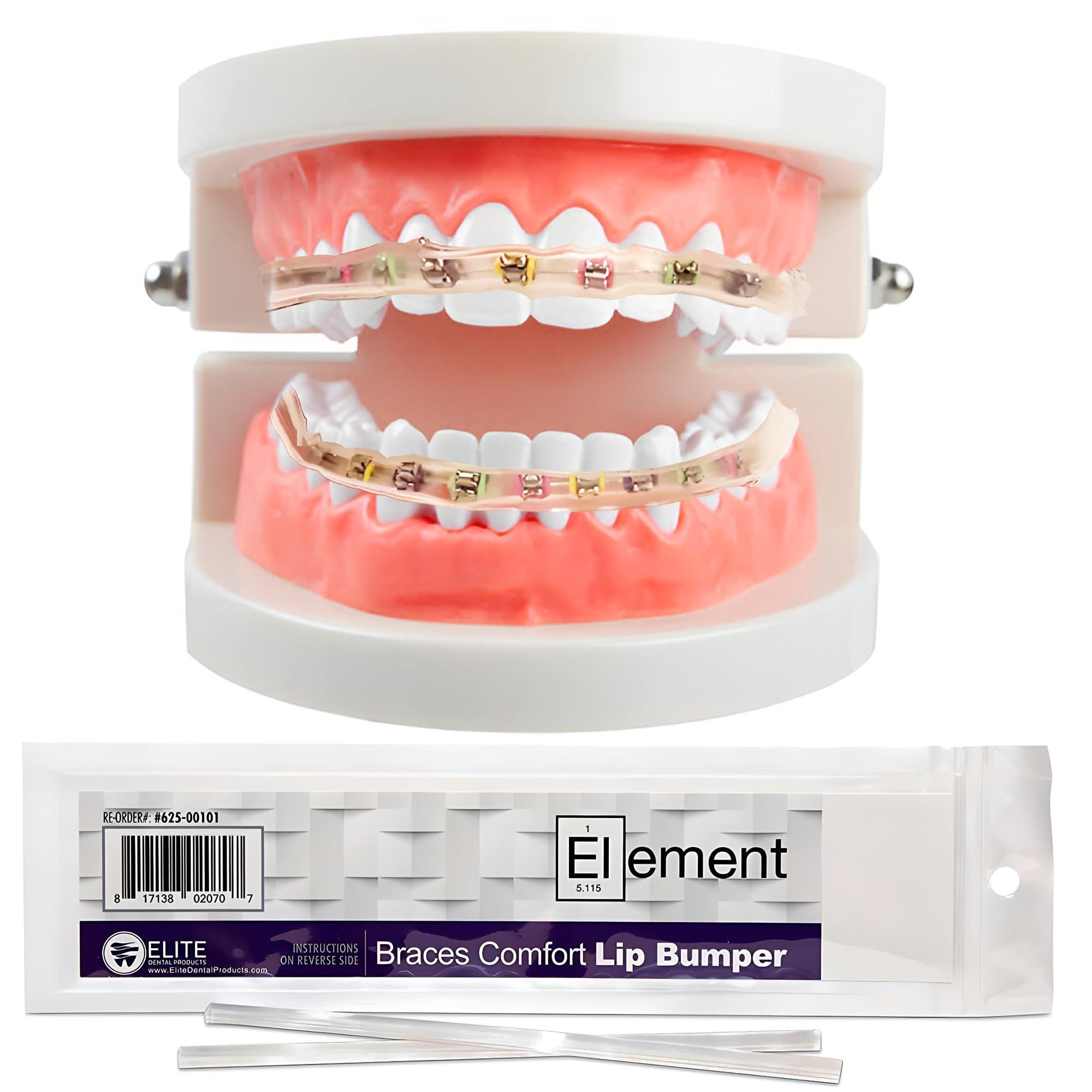 ELEMENT Comfort Cover Braces Guard/Lip and Mouth Protector - Snap on Cover Strip for Braces - Orthodontic/Dental Quality (Clear)
