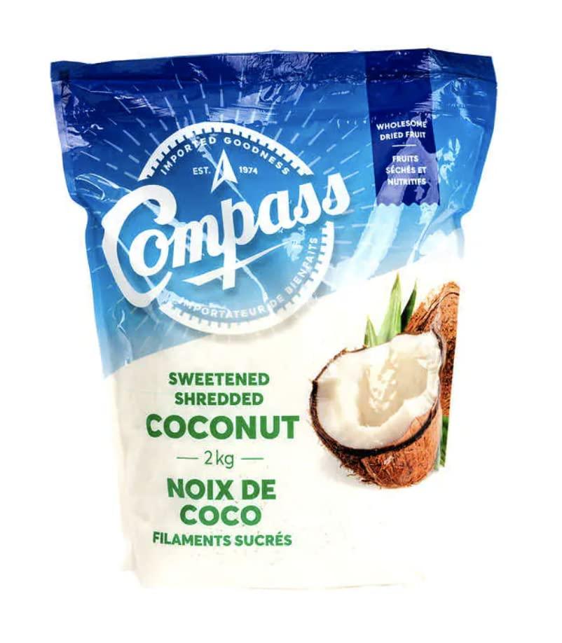 Compass Compass Sweetened Shredded Coconut Bulk Bag, 2kg/70.5oz (Shipped from Canada)