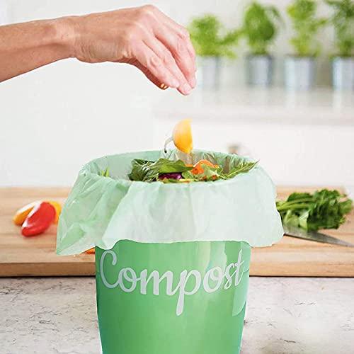 mavere 100% Compost Bags for Kitchen Countertop Compost Bin - 1, 1.2, 1.3, 1.5 Gallon, Kitchen Food Scrap Waste Compostable Small Trash Bags, ASTM D6400, US BPI and Europe OK Compost Home Certified, 100ct
