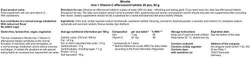 Mivolis Mivolis Iron + Vitamin C effervescent Tablets - Dietary Supplements 1 Pack x 20 pcs | Germany