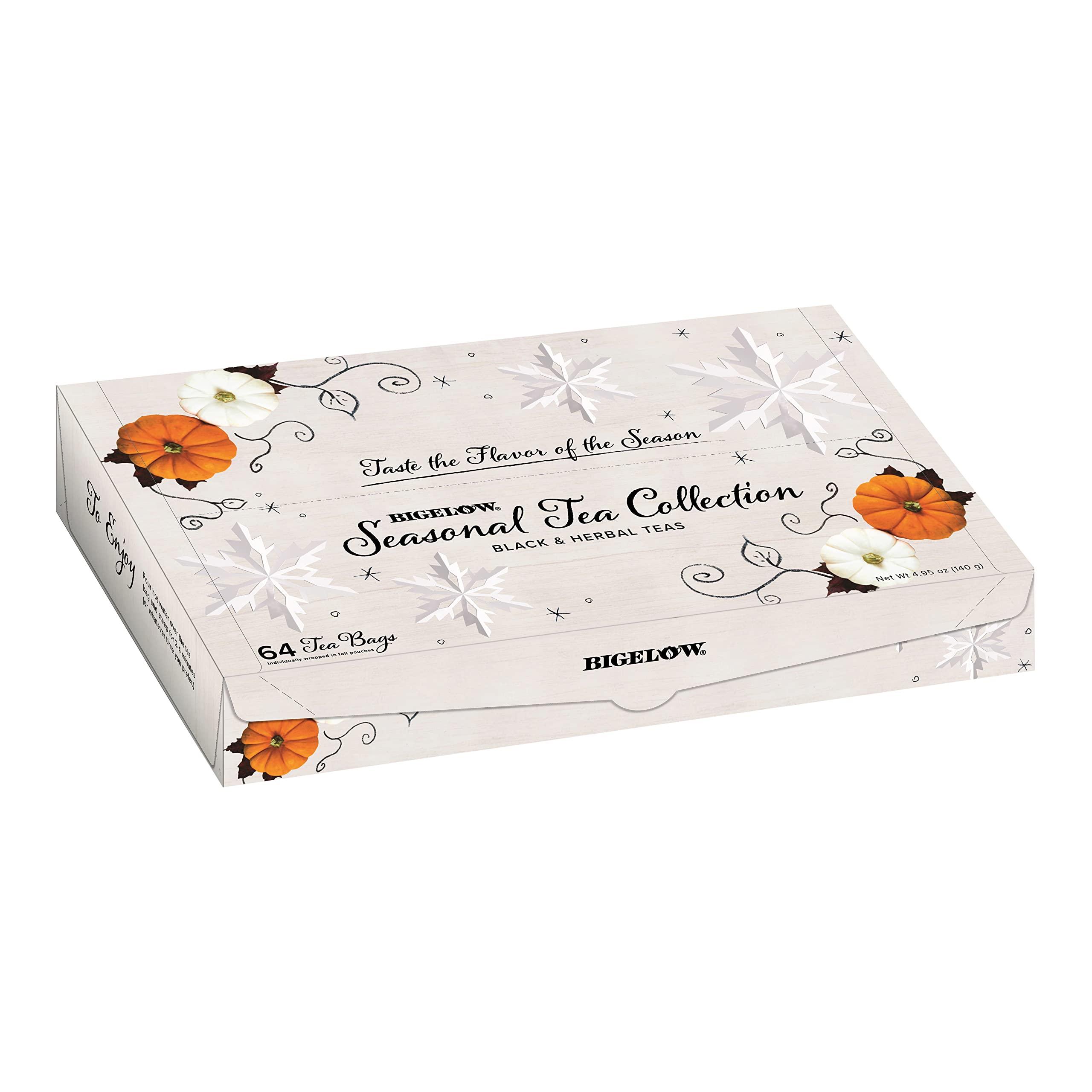 Bigelow Tea Bigelow Tea Seasonal Tea Collection, Caffeine Tea Variety Pack Gift Sampler, Holiday Tea Gift Set, 64 Count Box (Pack of 1), 64 Tea Bags Total