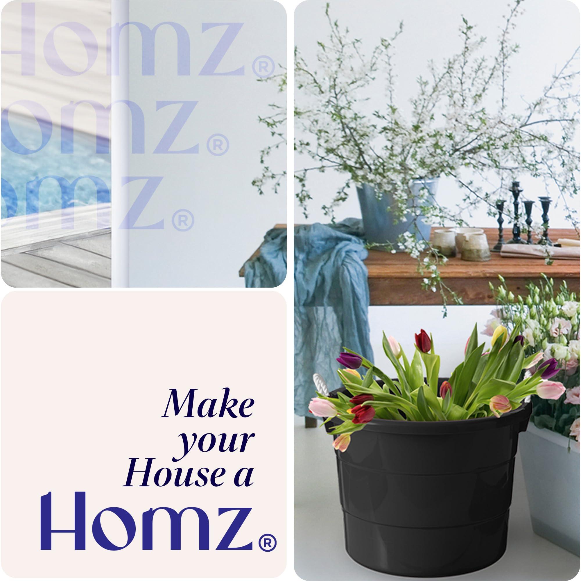 HOMZ HOMZ 6-Pack Utility Tub, Large Plastic Storage Bucket with Rope Handles, 17 Gallon, Black