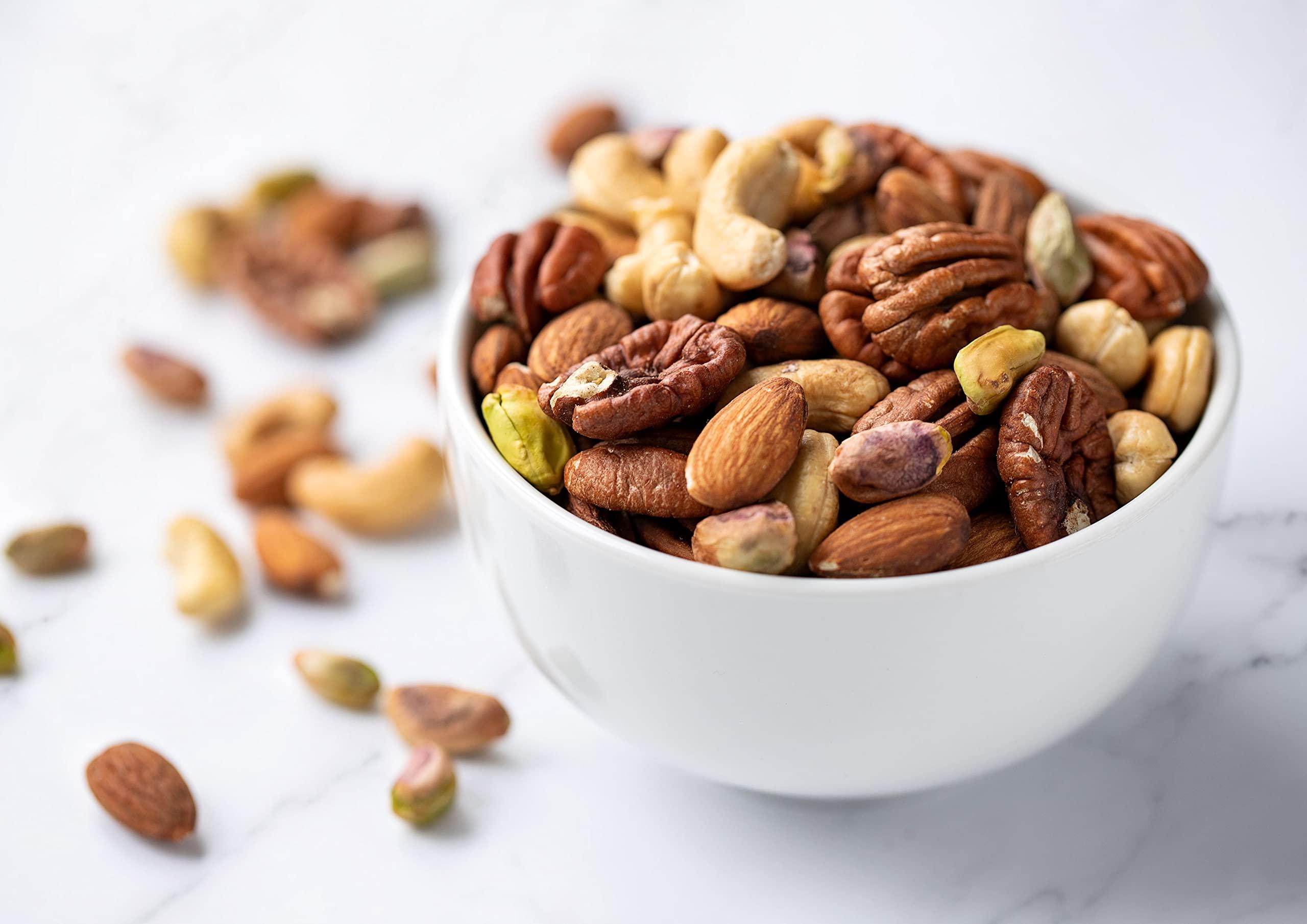 Food to Live Food to Live Premium Four Nuts Mix, 16 Pounds A Blend of Dry Roasted Pistachios, Almonds, Pecans, Cashews, and Almonds with Himalayan Salt, Protein Rich Trail Mix, Healthy Vegan Snack, No Oil Added