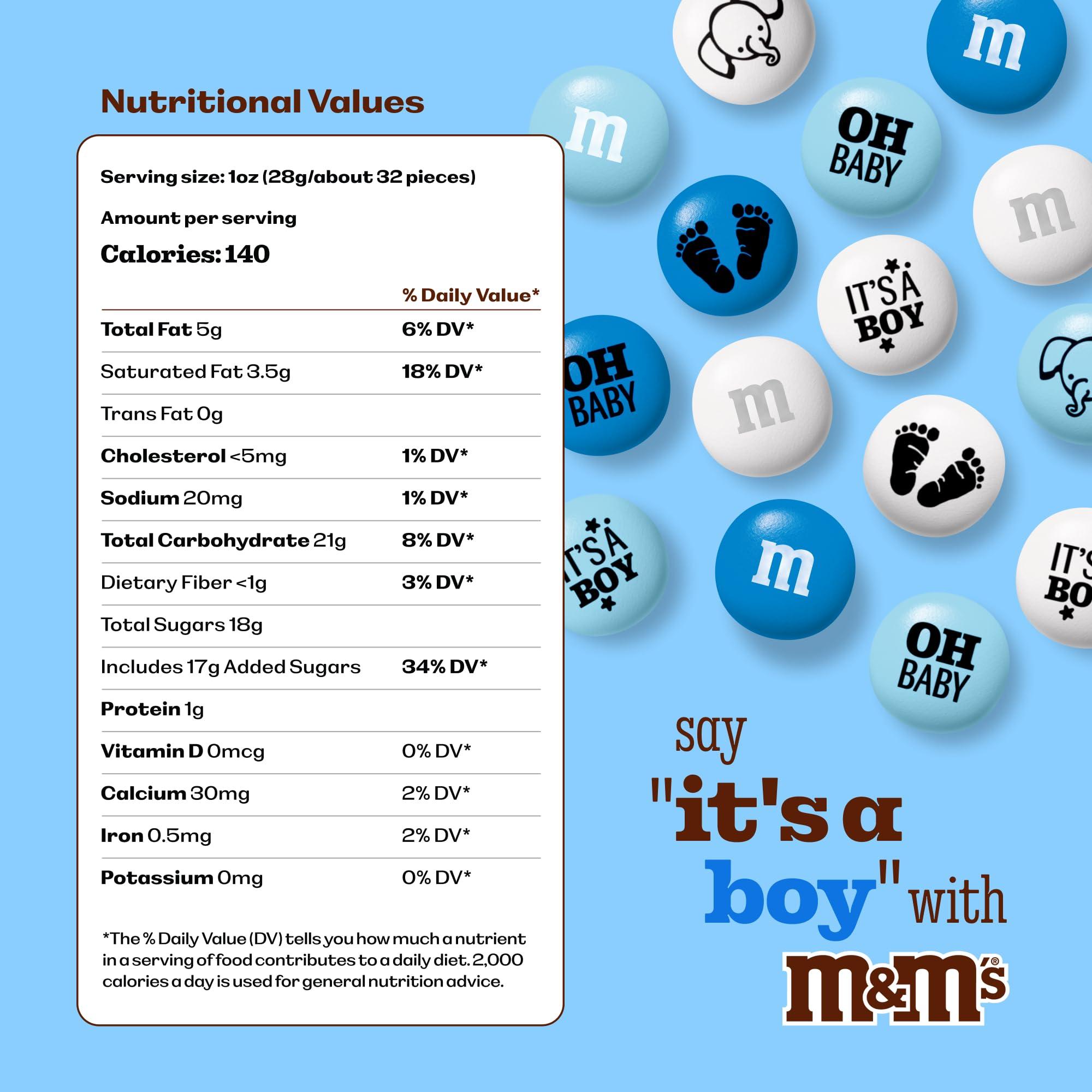 MY M&M\'S M&MS It\'s A Boy Milk Chocolate Candy - 2lbs of White & Blue Candy For Boy Baby Shower Decorations, Baby Showers, Gender Reveals, and More