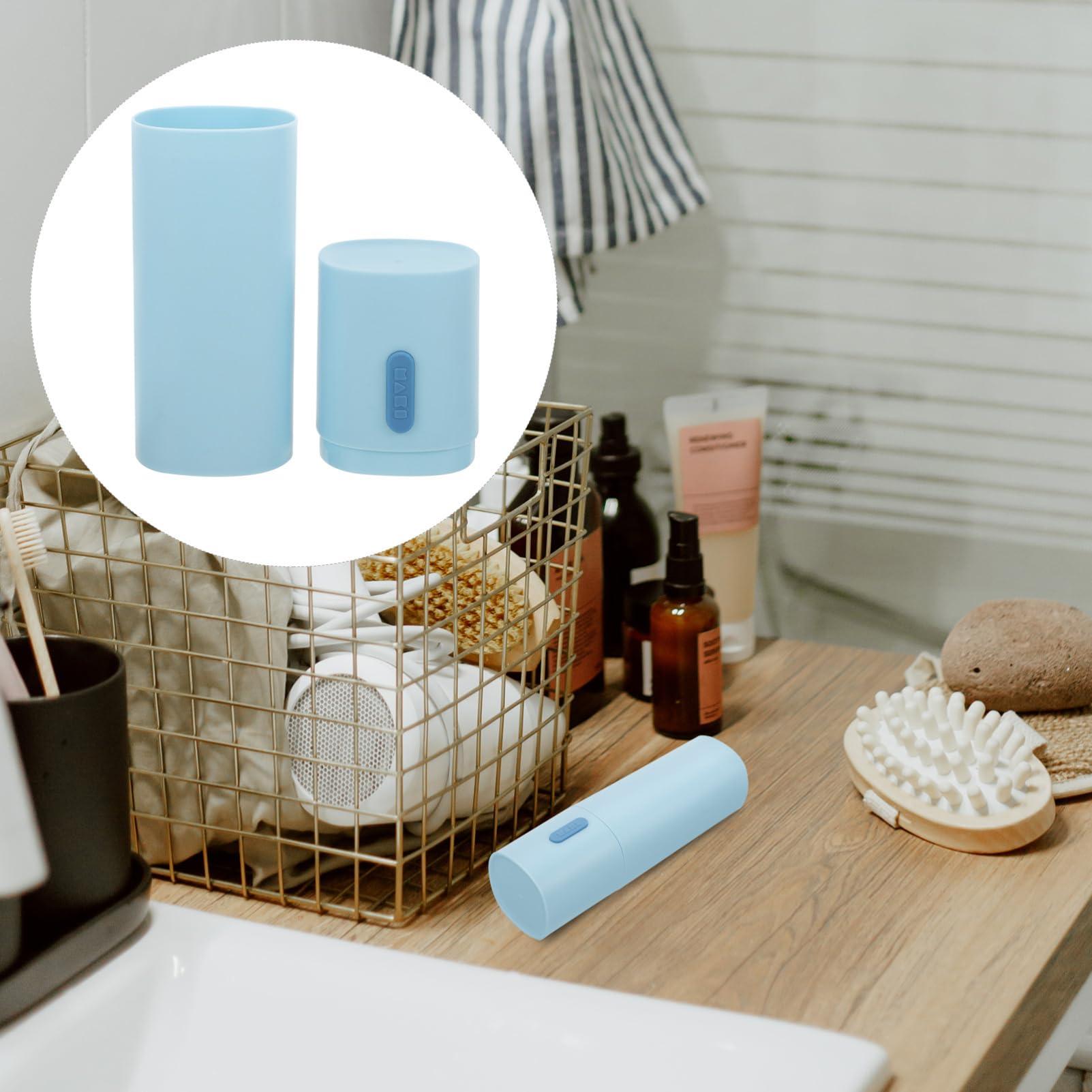 Didiseaon Didiseaon 1pc Travel Toothbrush Container with Lid Travel Size Toiletries Travel Toothpaste Holder Eletric Toothbrush Electric Toothbrush Holder Travel Size Toothpaste Mini Cup Sky-Blue Pp