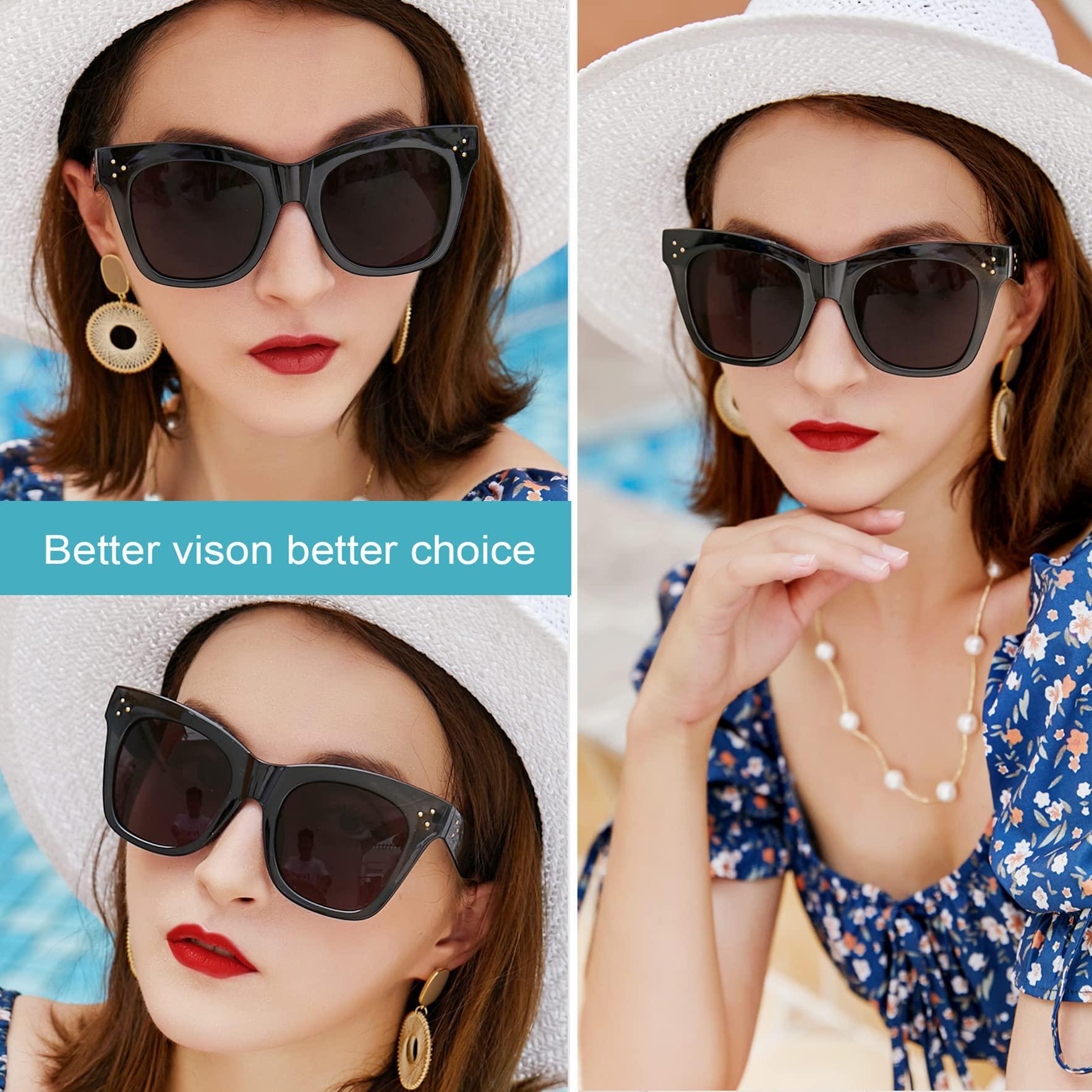 WEMOOTANTS WEMOOTANTS Oversized Reader Sunglasses for Women 2.50 Cat Eye Reading Glasses UV Protection Design 1.0 1.25 1.5 1.75 2.0 2.25 2.5 2.75 3.0 Black 250