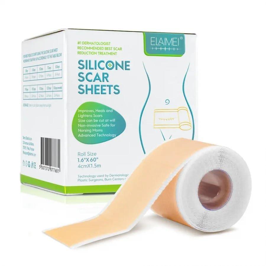 DHAMELIYA DD Silicone Scar Sheets, Silicon Gel Sheets for Scars Transparent Medical Silicone Gel Tape for Scar Removal, Silicone Scar Tape Roll for Hypertrophic Scars and Keloids Caused by Surgery