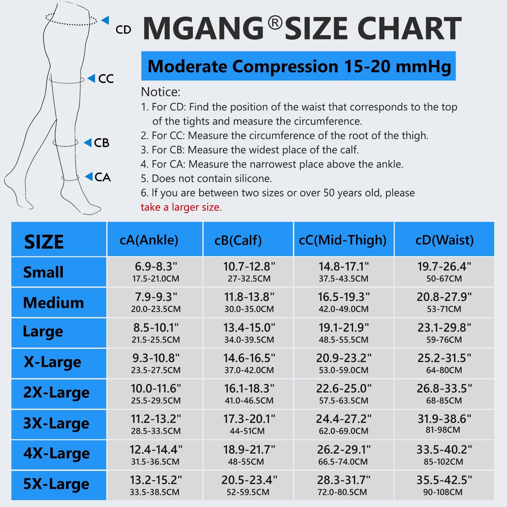 MGANG MGANG Medical Compression Pantyhose for Women & Men, 15-20mmHg Graduated Compression Support Tights, Open Toe, Opaque Waist High Compression Stockings for Edema, Varicose Veins, Flight, Navy Blue XL