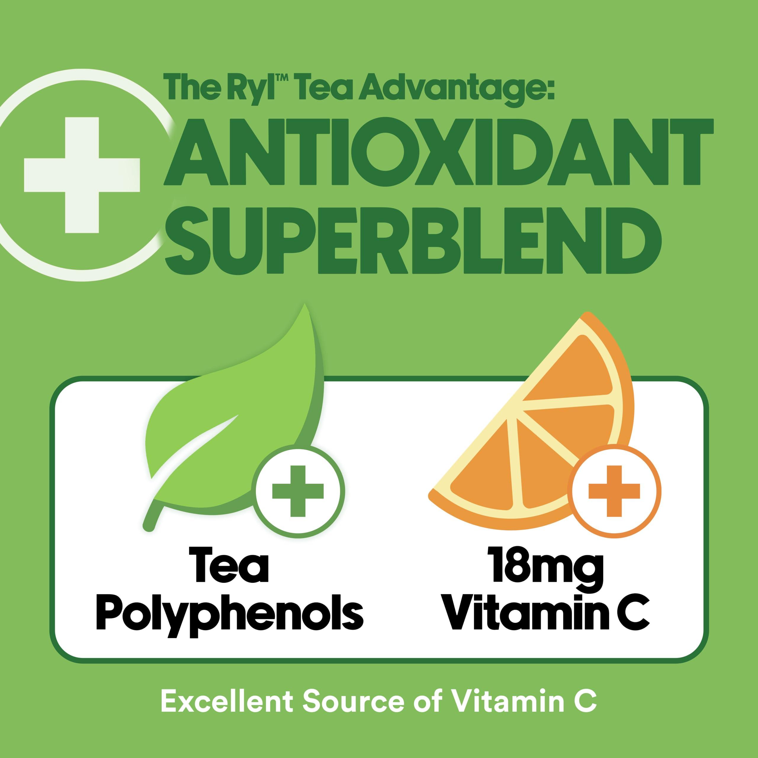 The Ryl Co Ryl Iced Tea, Green, Antioxidant Superblend, Zero Sugar, Low Carb, Zero Calorie Iced Tea, 16.0 Fl Oz (12-Pack)