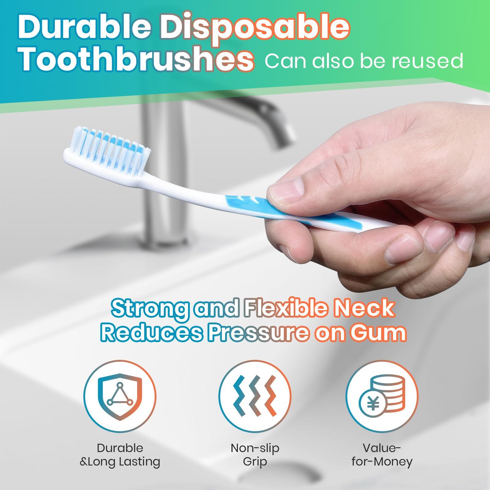 Frekare Frekare 30 Pack Bulk Toothbrushes with Covers, Individually Wrapped Tooth Brush Pack for Adults & Kids, Disposable Toothbrush Medium Soft for Travel, Donations, Hotels