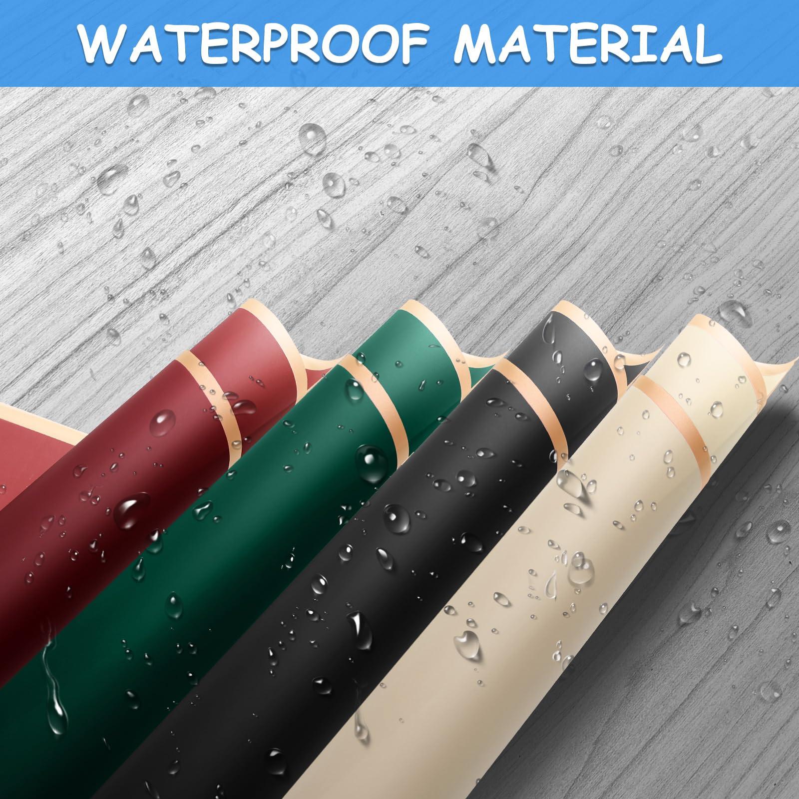 Buperor Buperor 20 Sheets Flower Bouquet Wrapping Paper, 22.5 x 22.5 inch Folding Package Floral Wrapping Paper for Wedding Birthday Valentine\'s Day Gift DIY Bouquets Gold Trim Emerald