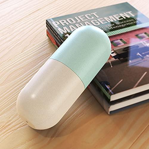 Zannaki Zannaki Upgrade Large Compartment Grain Fiber Moisture Proof Cute Weekly Pill Organizer, Laser Carving Markings, BPA Free Travel Hiking 7 Day Pill Box Case to Hold Pills,Vitamins,Fish Oil,Supplements