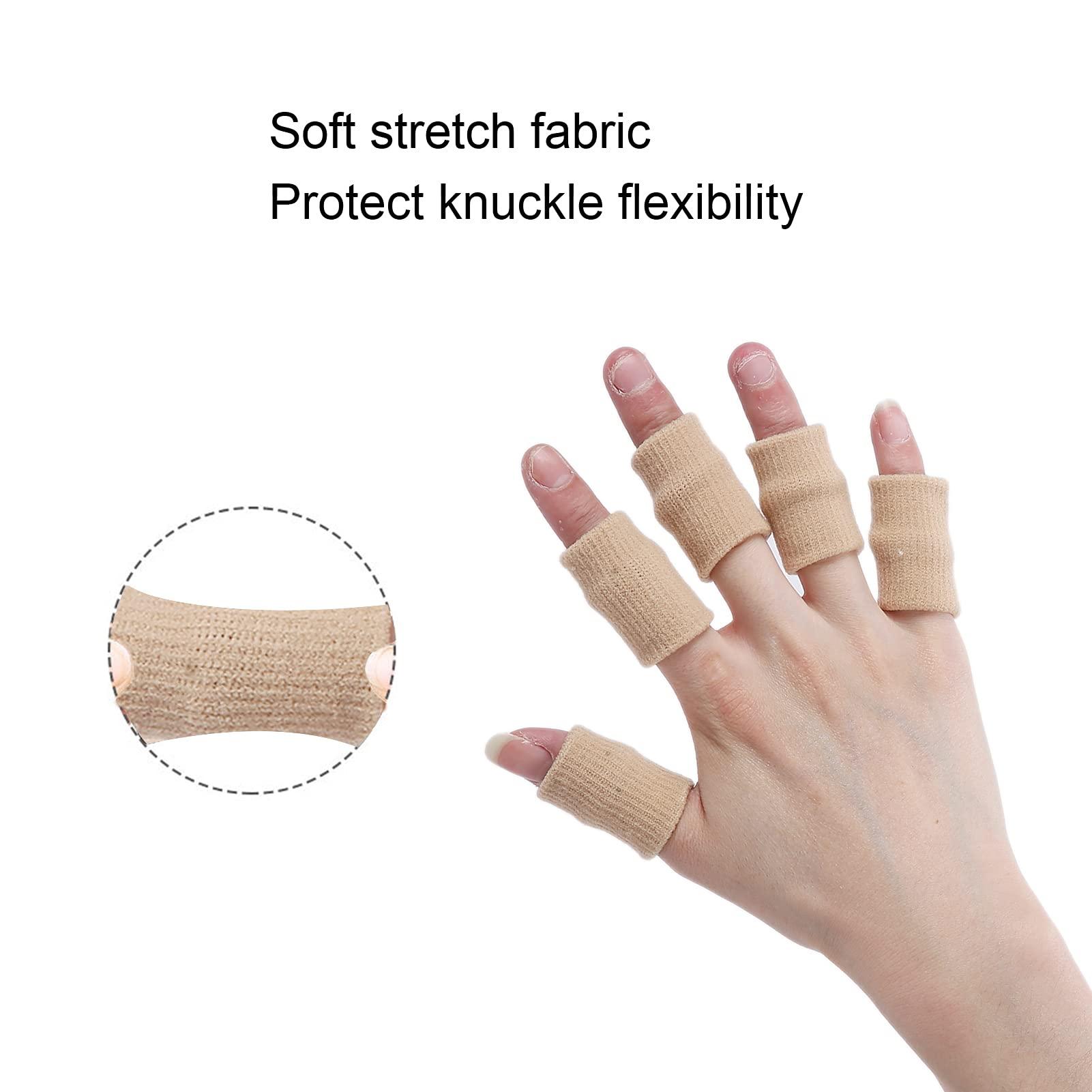 ZJchao 10Pcs Sport Basketball Trigger Finger Splint, Finger Protector Support Sleeves for Trigger Finger, Hand Eczema, Finger Cracking, Finger Arthritis (Skin)