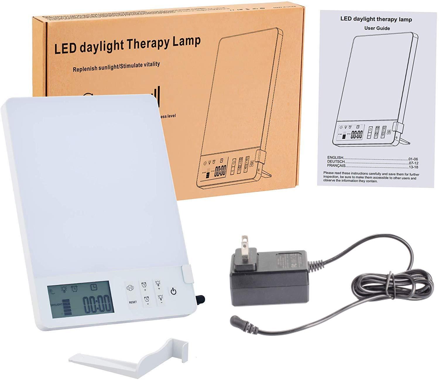 BAOMING BAOMING Light Therapy Lamp 10000 Lux Brightness-UV Free,Blue Lighting Improve sleep quality,Whit Lighting Imitation of sunlight,Display,4 Periods Timer Function,5 Levels Brightness Adjustment, 1-Pack