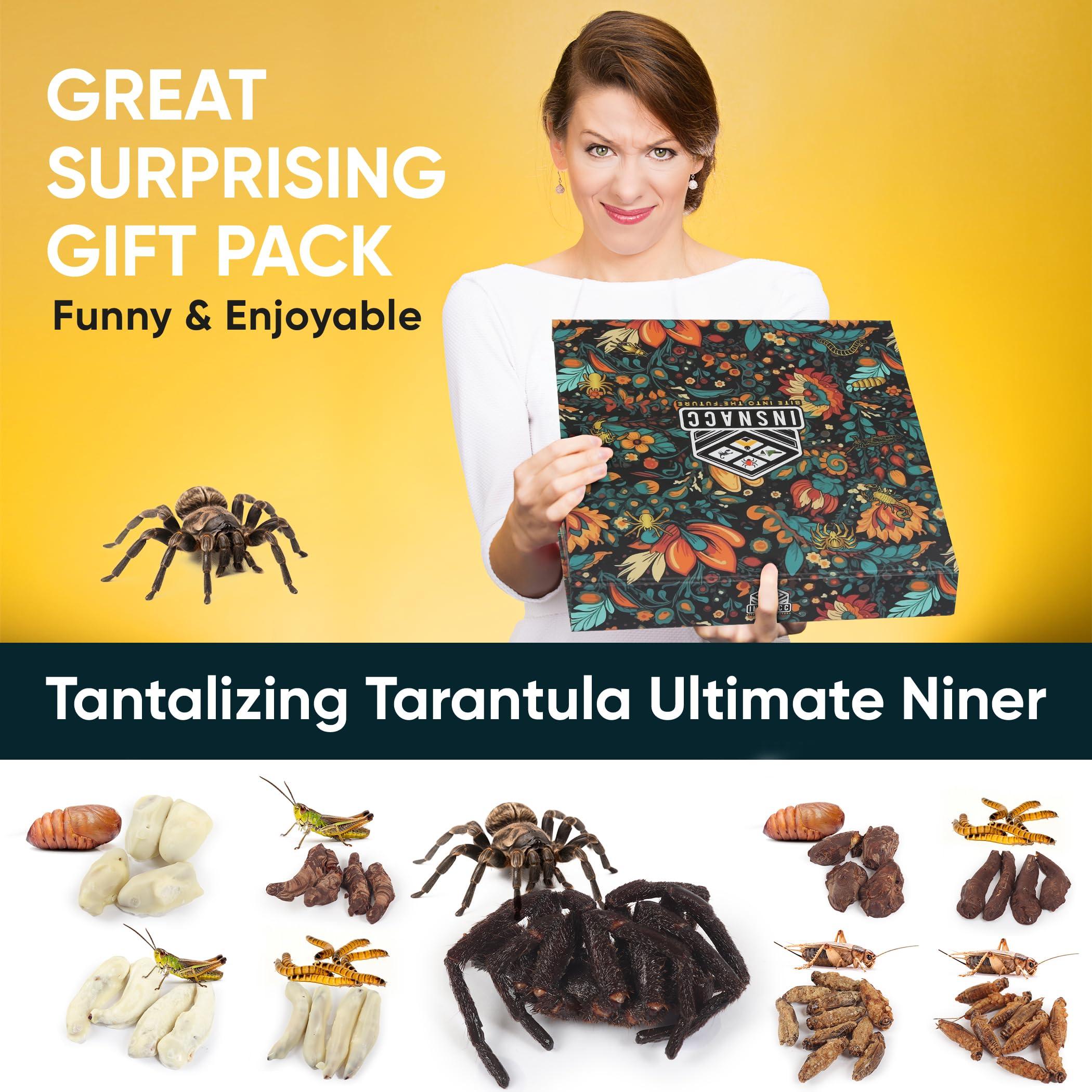 Insnacc White Elephant Gifts For Adults - 2.26 Ounce Real Edible Flavored Insects For Humans, Funny Birthday Gifts, Weird Gifts (Tarantula & Assorted Bugs, Box of 9)