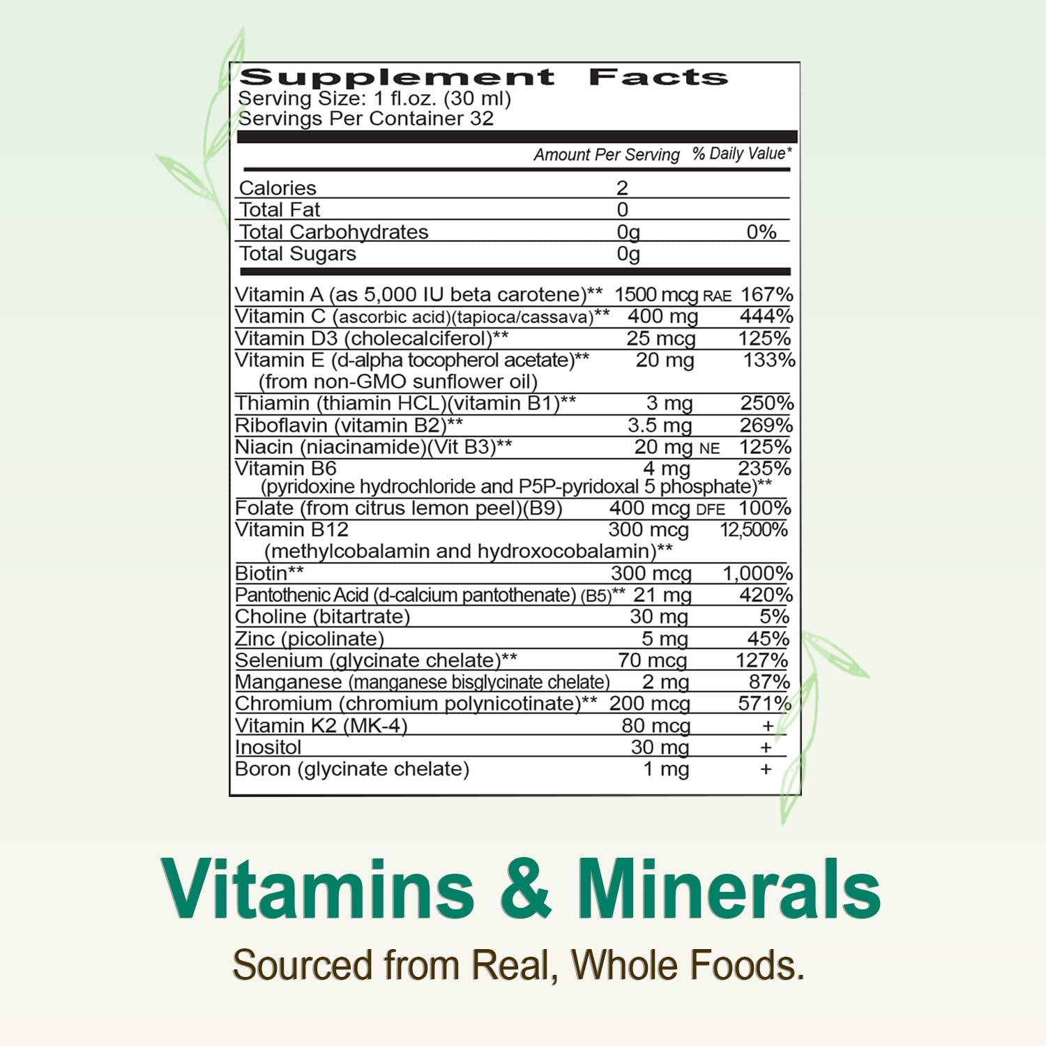 Vital Earth Minerals Vital Earth Minerals Super Multi 2-Pack  Liquid Multivitamins for Women, Men & Kids, Liquid Vitamins with Fulvic Acid for Better Absorption, MTHFR Support, 32 Oz Ea + 1 Oz Cup