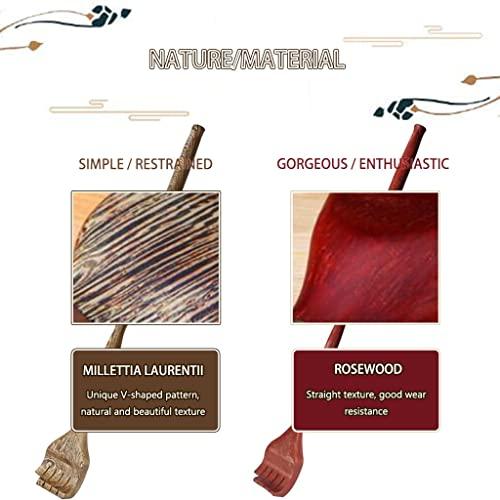 FGQuelle Back Scratcher for Men Household Medium and Long Handle Backscratchers, Elderly Use Hand Polished Wood Scratching, Great Gift (Color : Red*2, Size : 45.5cm)