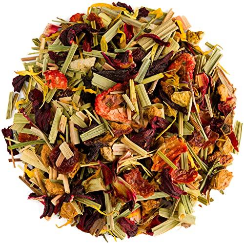 Valley of Tea Red Berry Organic Fruit Tea - Fruit Tea Tisane - Fruity Herbal Infusion - Red Berries Tea Red Berry Tea Red Fruits Tea 200g