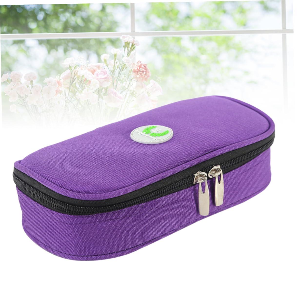 FOMIYES FOMIYES Medicine Storage Bag for Travel Cooler Insulated Container Oxford Material Portable Case Accessory Purple No Ice Included