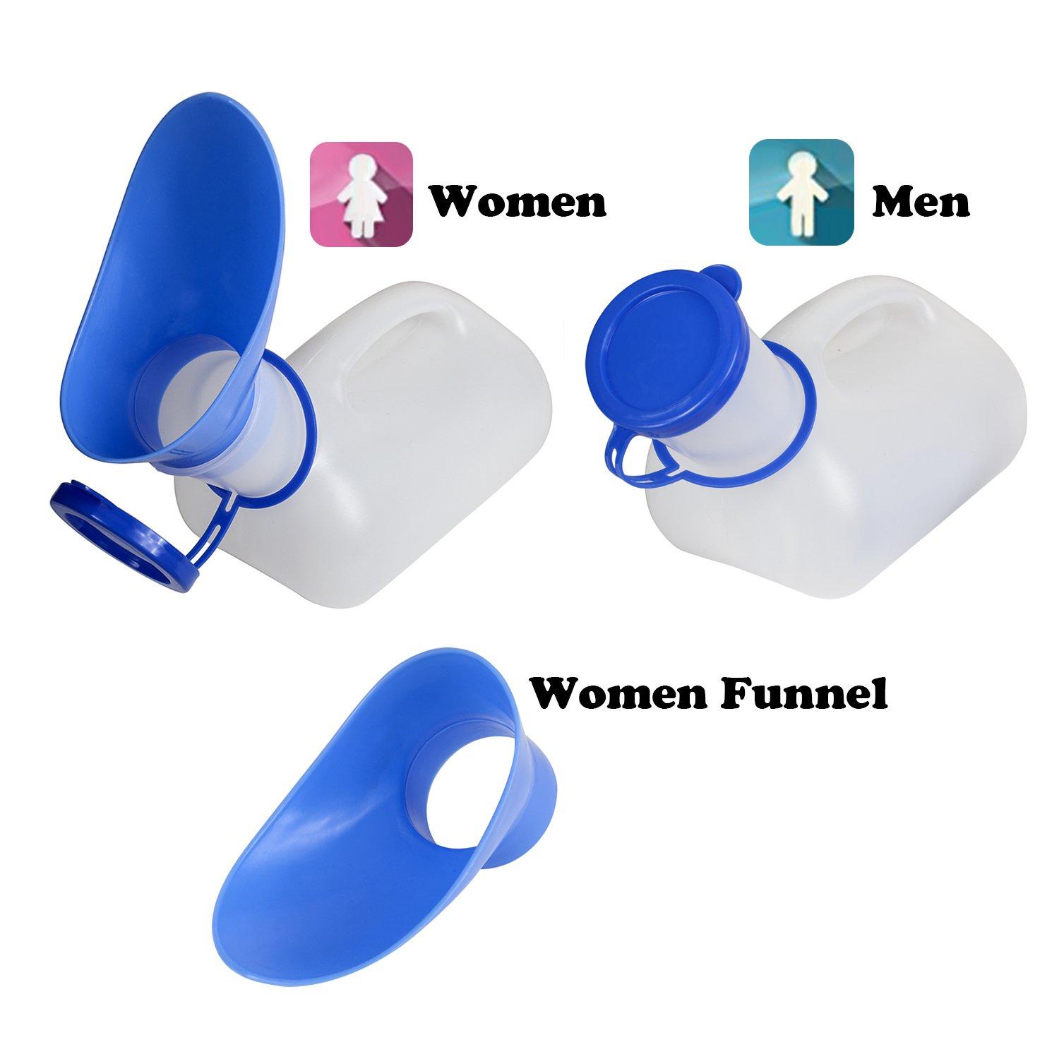 AWOKEN AWOKEN Unisex Urinal, Portable Toilet Urinal for Men and Women, Pee Bottle with a Sealed Lid and Funnel for Elderly Kids and Patients for Camping Outdoor Travel
