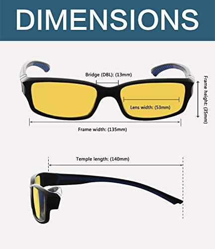 BLUELESS BLUELESS Blue Light Blocking Reading Glasses Men Women 5-Pack Computer Readers Amber Tinted +1.25