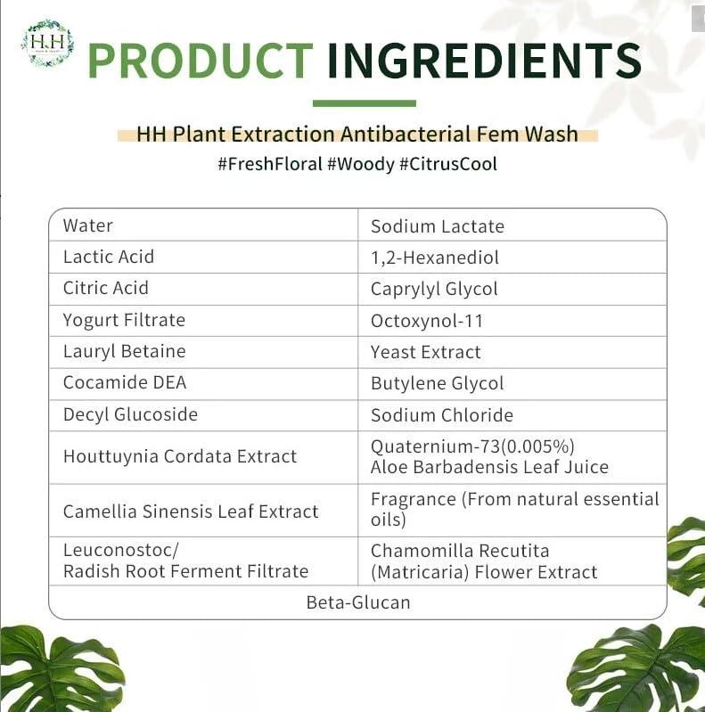 HH Herb & Health HH Herb & Health Feminine Wash, pH Balanced, Removes Odor, Natural Essential Oil Scents - Rose (Cooling Sensation)