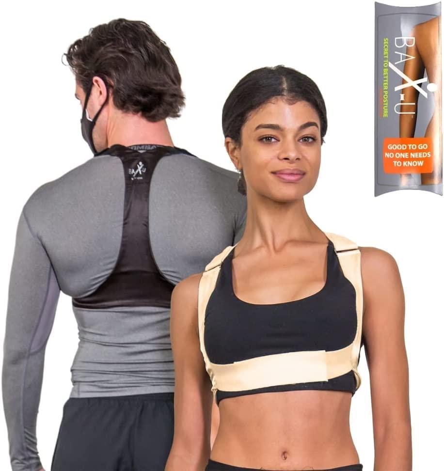 BAX-U BAX-U Back Brace Posture Corrector for Shoulder Support - Back Support Copper Compression Posture Corrector - Back Posture Corrector for Men & Women