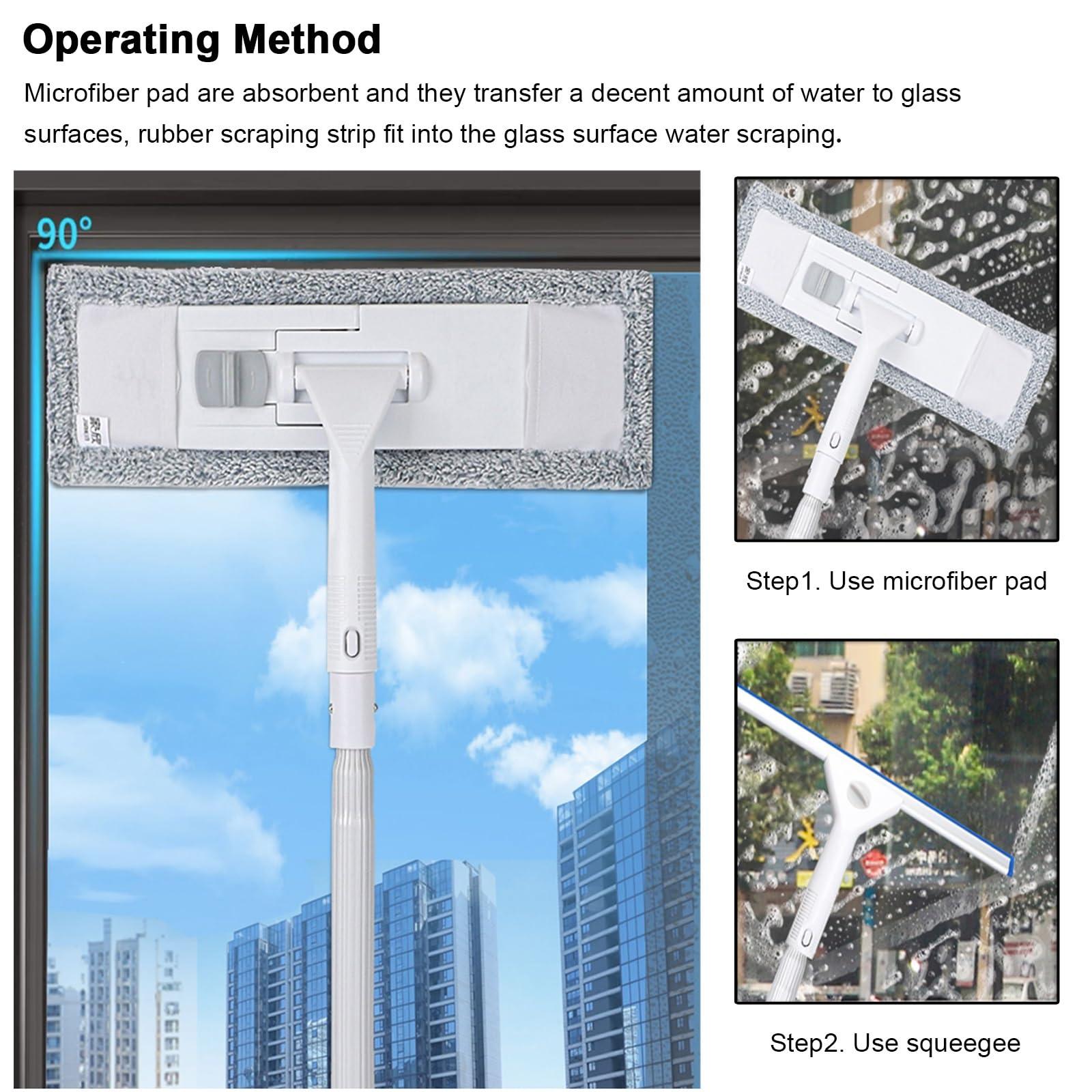 AMUFJJ AMUFJJ Extra Long Window Cleaning Pole, 16 20 25 Feet 30 35 40 FT Window Washing Kit for Malls/Apartment, Glass Cleaner Tool for Tiles/Shower Glass Doors(Length 7.7m/25.3ft)