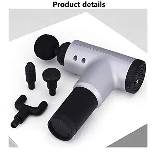 HFFTQ Fascia Gun Deep Muscle Relaxation Massage Gun Fascia Massage Gun for Pain Relief Nape Percussion Massager 6 Levels and 4 Massage Heads (Color : Red)