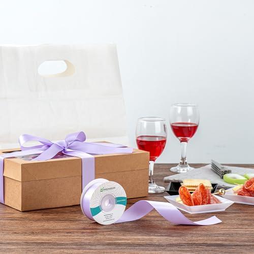 Restaurantware Restaurantware - Gift Tek 10 Yards x 1 Inch Satin Ribbon, 10 Single Faced Fabric Ribbon - Wide, Vibrant, Orchid Purple Polyester Ribbons, Solid Colored, for Gift Wrapping, Crafts, Weddings, Parties