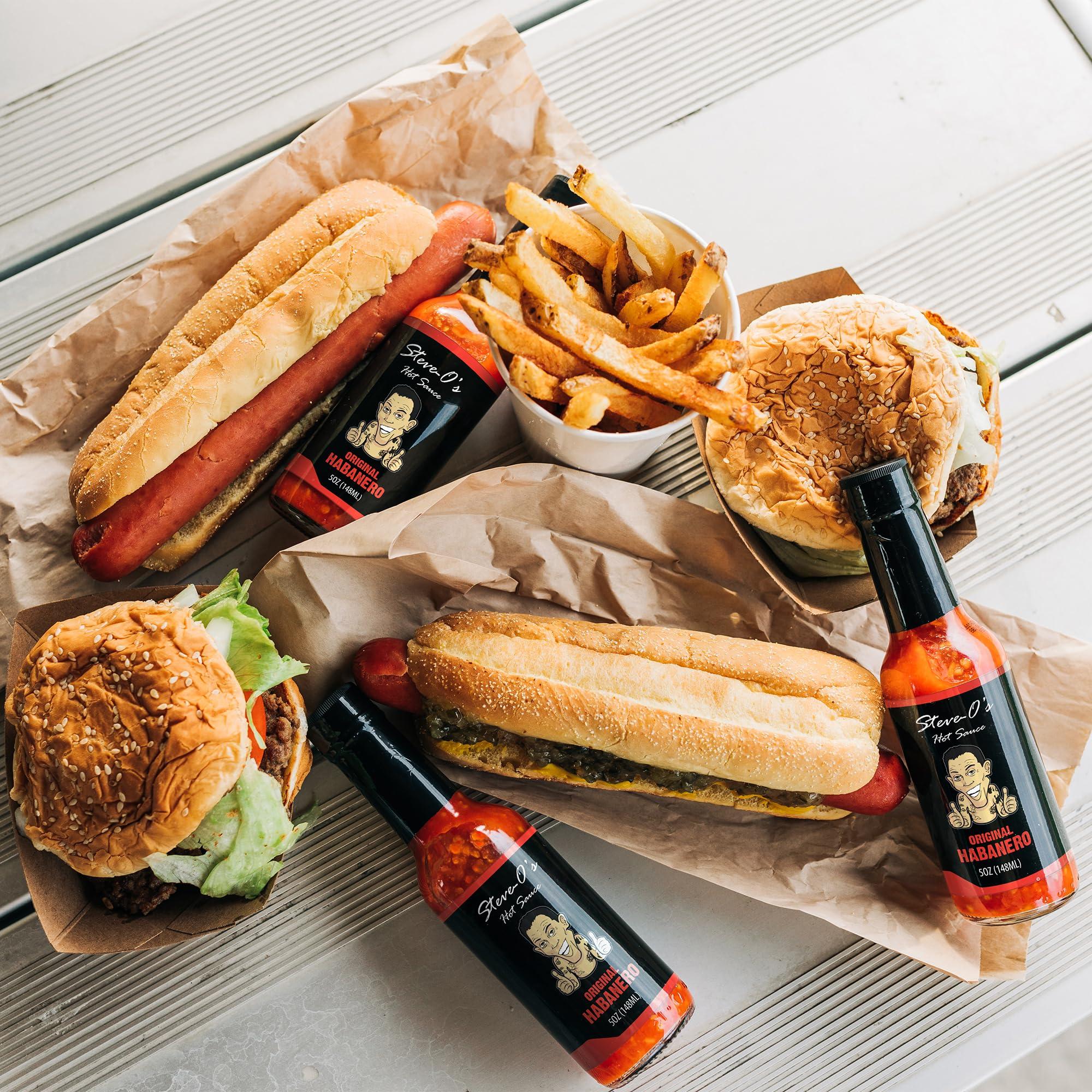 Steve-O\'s Steve-O\'s Original Hot Sauce Bundle | Habanero & Destroyer Hot Sauces - Garlic Habanero and Scorpion, Naga Jolokia, and Carolina Reaper Peppers (5 fl oz Sauces)