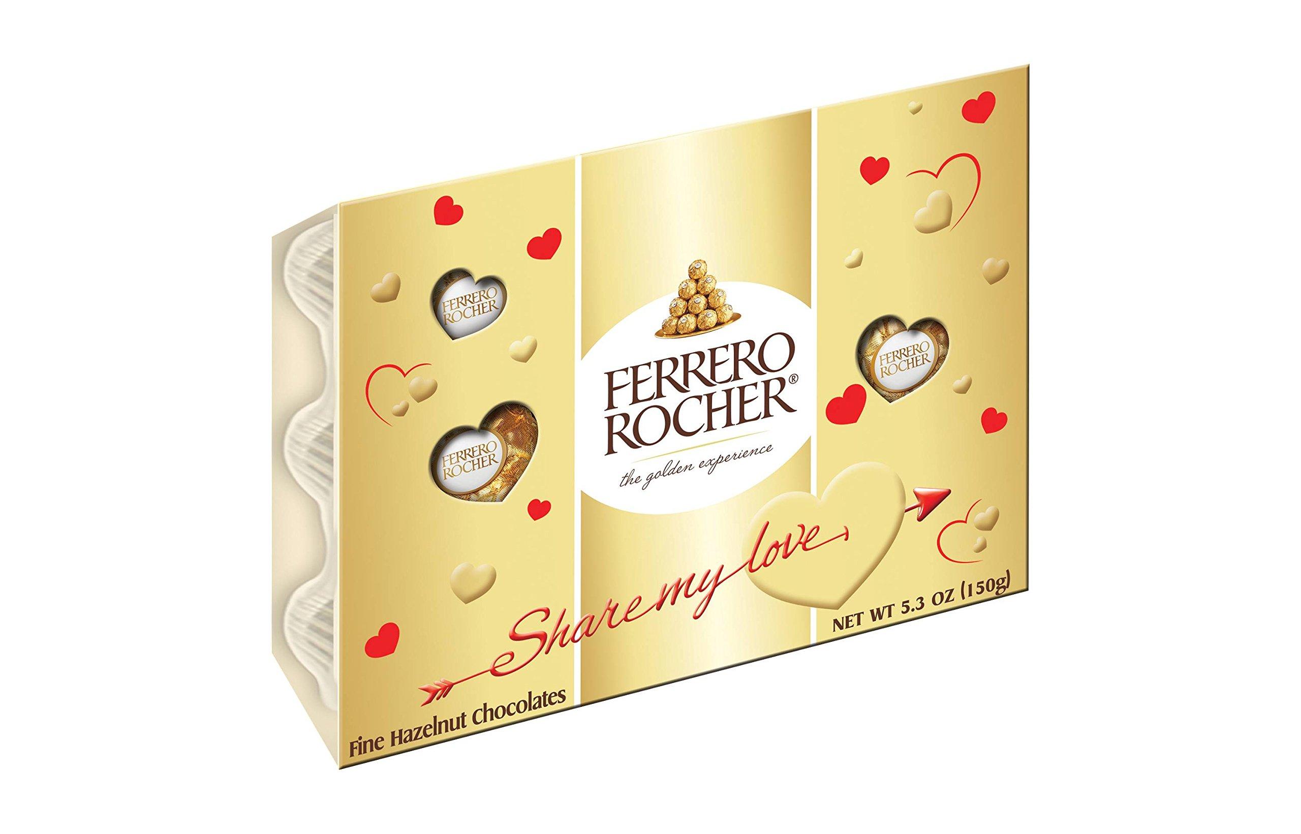 FERRRERO Ferrero Rocher Premium Gourmet Milk Chocolate Hazelnut, Individually Wrapped Candy for Gifting, 5.3 oz, 12 Count