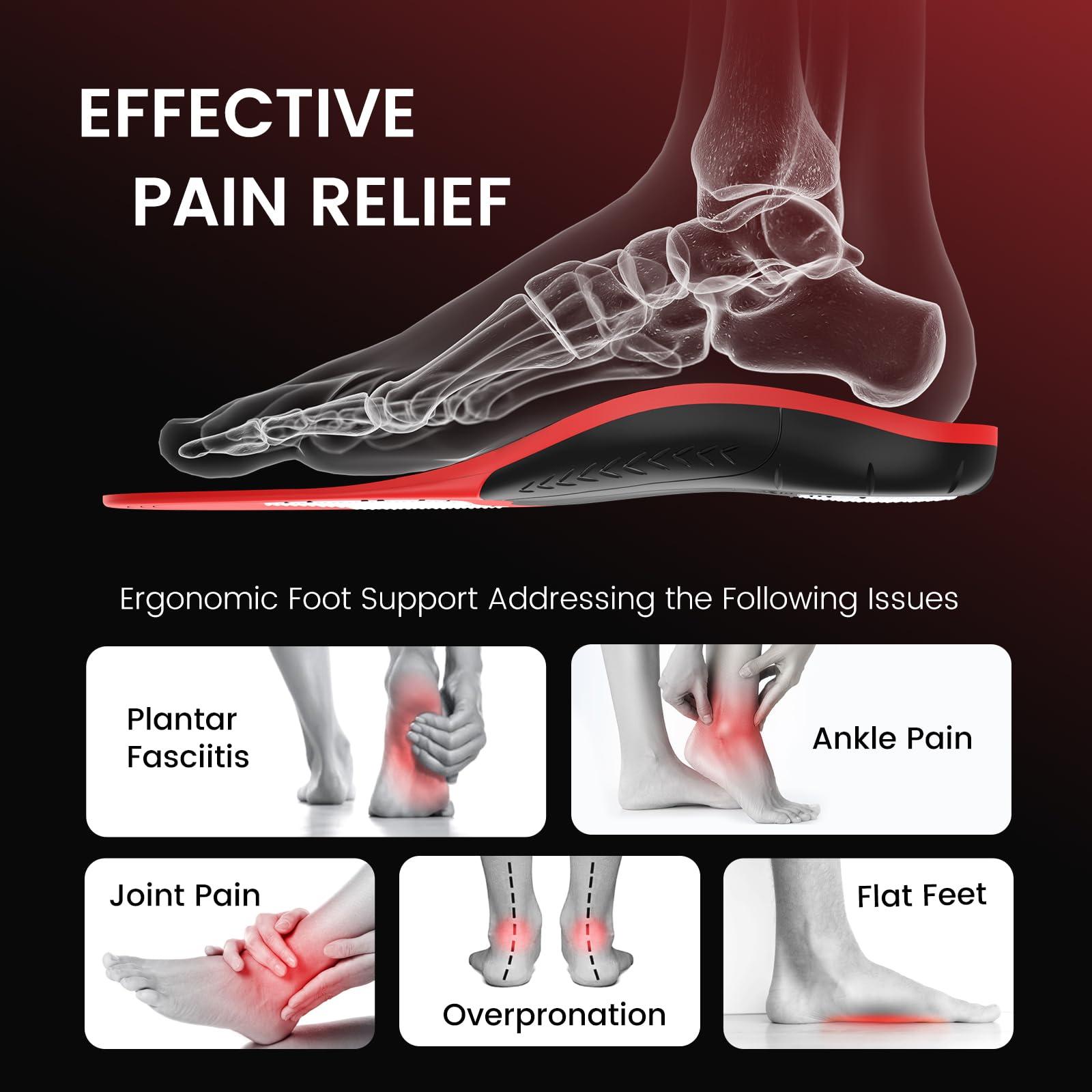 ONJOCK ONJOCK Plantar Fasciitis Strong Arch Support Insoles,Heavy Duty High Arch Support Inserts for Pain Relif (220+lbs),Flat Feet Orthotic Insoles Gel Shoe Inserts [XL: Men 12.5-14.5/Women 13.5-15.5]