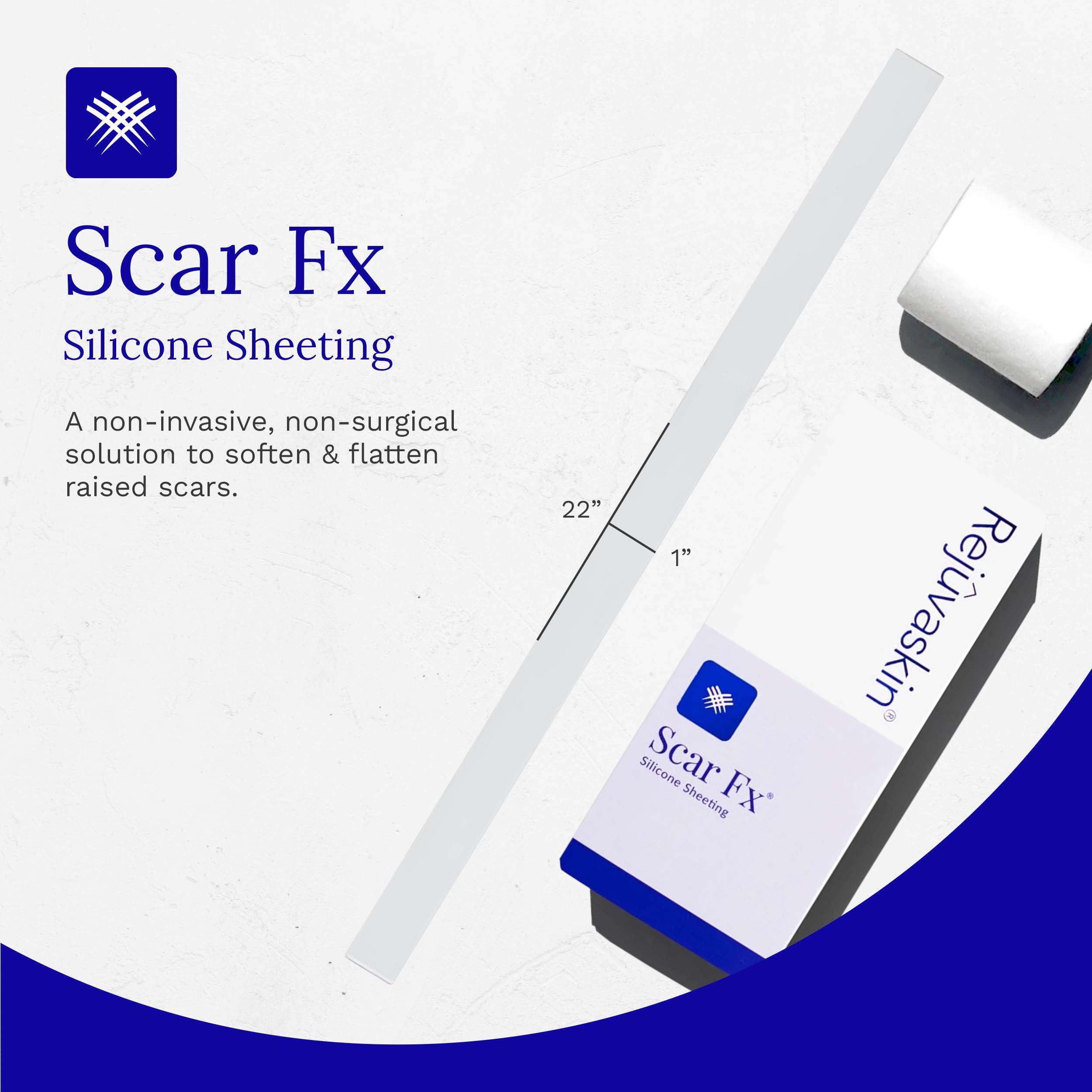 Rejuvaskin Rejuvaskin Scar Fx Silicone Sheeting - 1 Inch x 22 Inches Silicone Scar Tape for Abdominal Scars - Silicone Tape for Soften, Flatten, Reduce and Recover Scars - Physician Recommended - 1 Sheet
