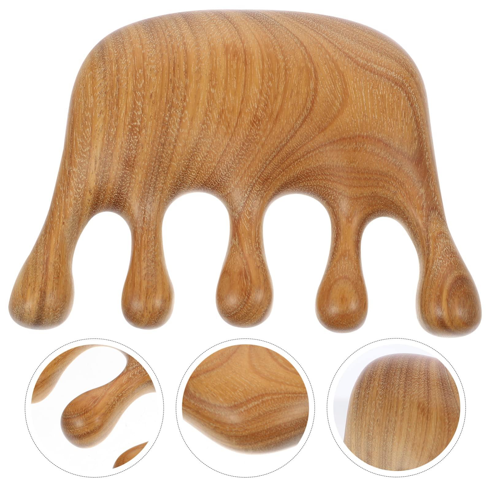 FOMIYES FOMIYES Hair Brush Wooden Scalp Massage Comb Natural Green Sandalwood Wide Tooth Combs Anti-static Massage Comb Hair Scalp Massager Deep Tissue Trigger Point Massager Hair Clips