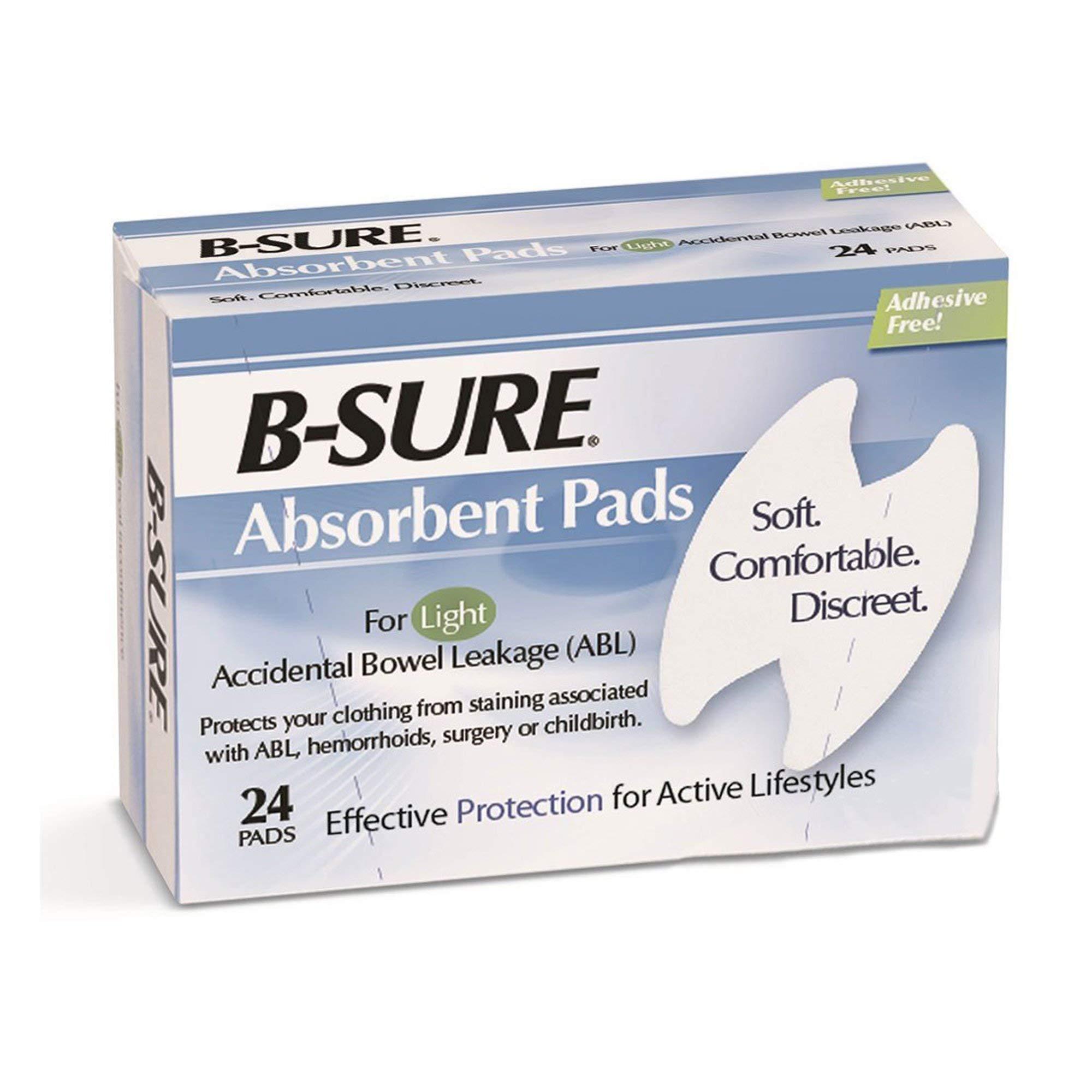 BIRCHWOOD LABORATORIES LLC B-Sure Anal Leakage Pads, Case/288 (12 Boxes of 24 pads)