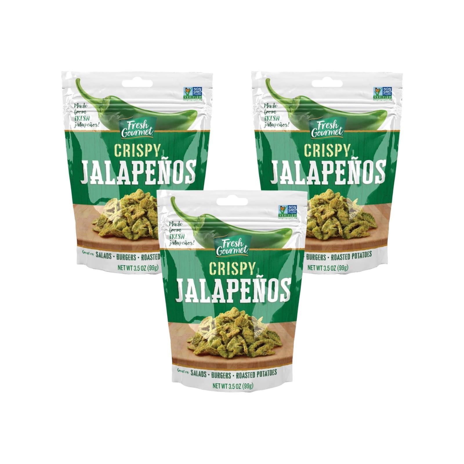 Fresh Gourmet Fresh Gourmet Lightly Salted Crispy Jalapenos (3.5 Ounce (Pack of 3))