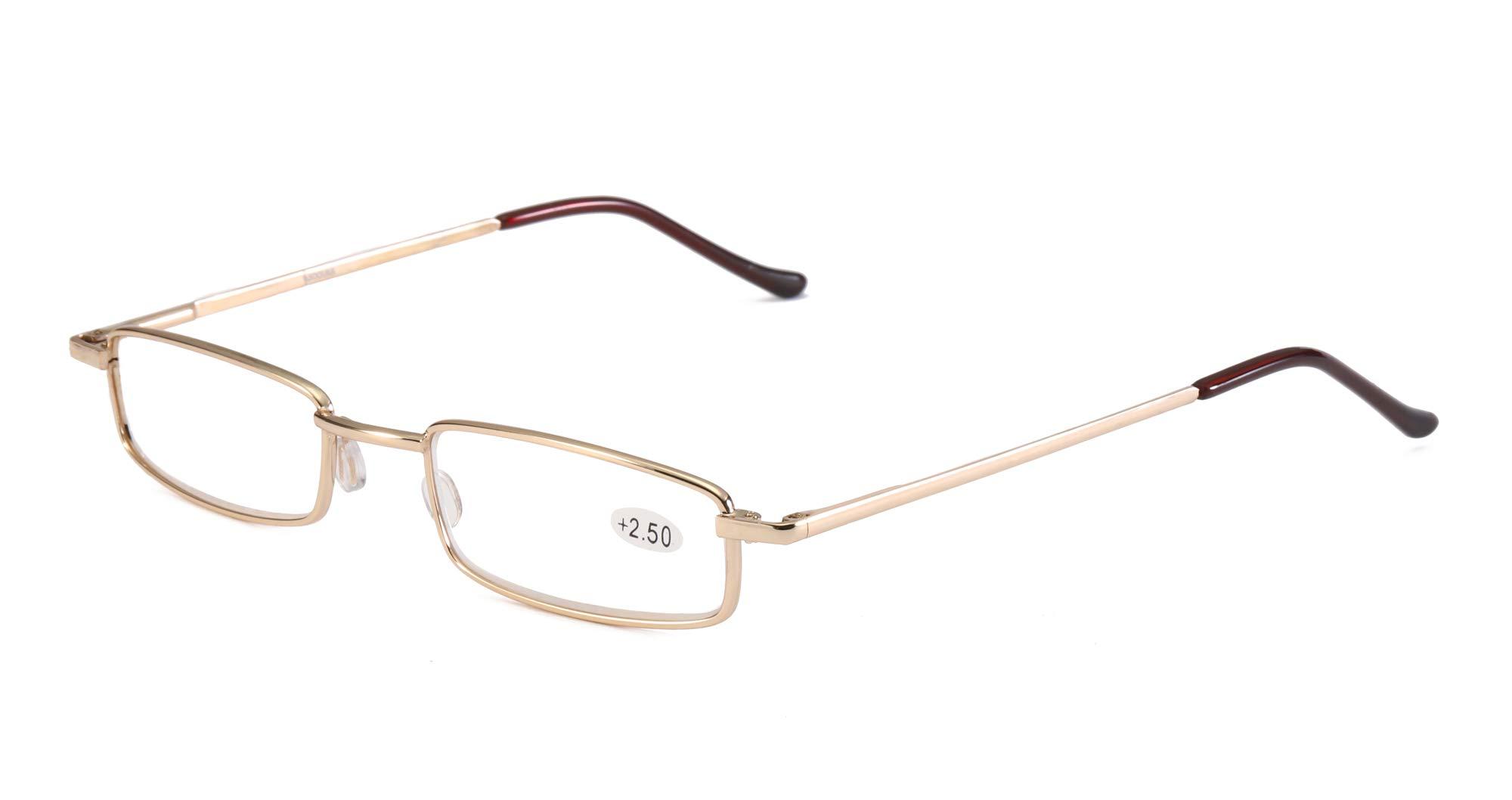 SOOLALA SOOLALA Mens Womens Lightweight Compact Reader Reading Glasses Reader w/Pen Clip Tube Case, Yellow, +1.0x