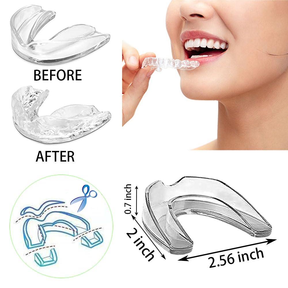 SAMOKA SAMOKA Mouth Guard for Clenching Teeth at Night,4 PCS Custom Moldable Dental Night Guard,Professional Mouth Guard for Grinding Teeth Stops Bruxism(One Size)